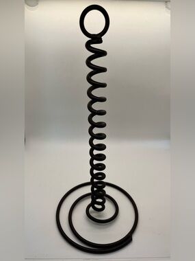 13” Freestanding Dark Bronze Metal Spiral Paper Towel Holder Stand